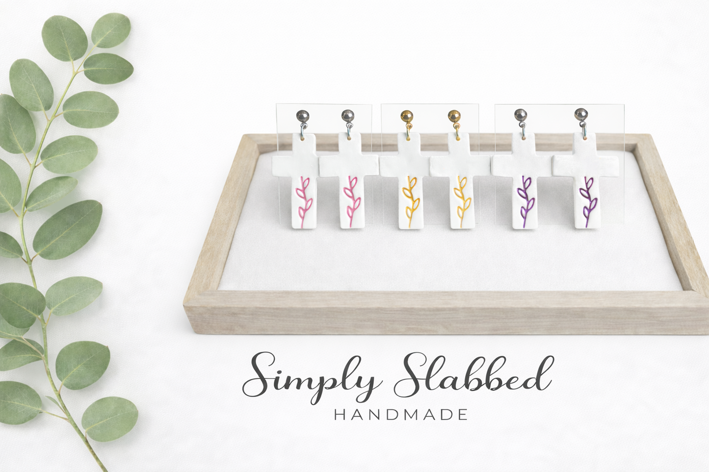 Vine Cross Dangle Earrings