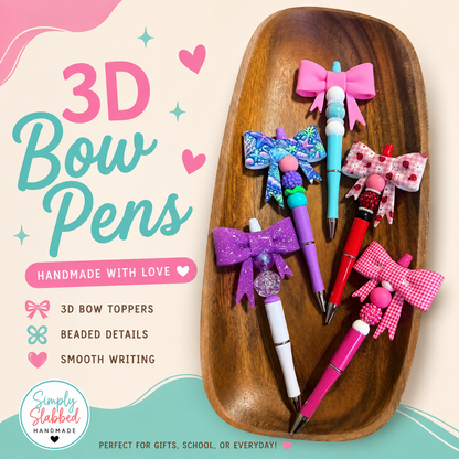3D Bow Pen– TikTok Live Claim- Beaded Pen with Focal
