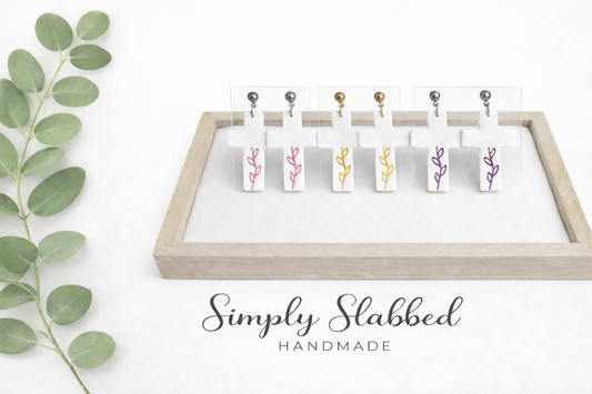 Vine Cross Dangle Earrings