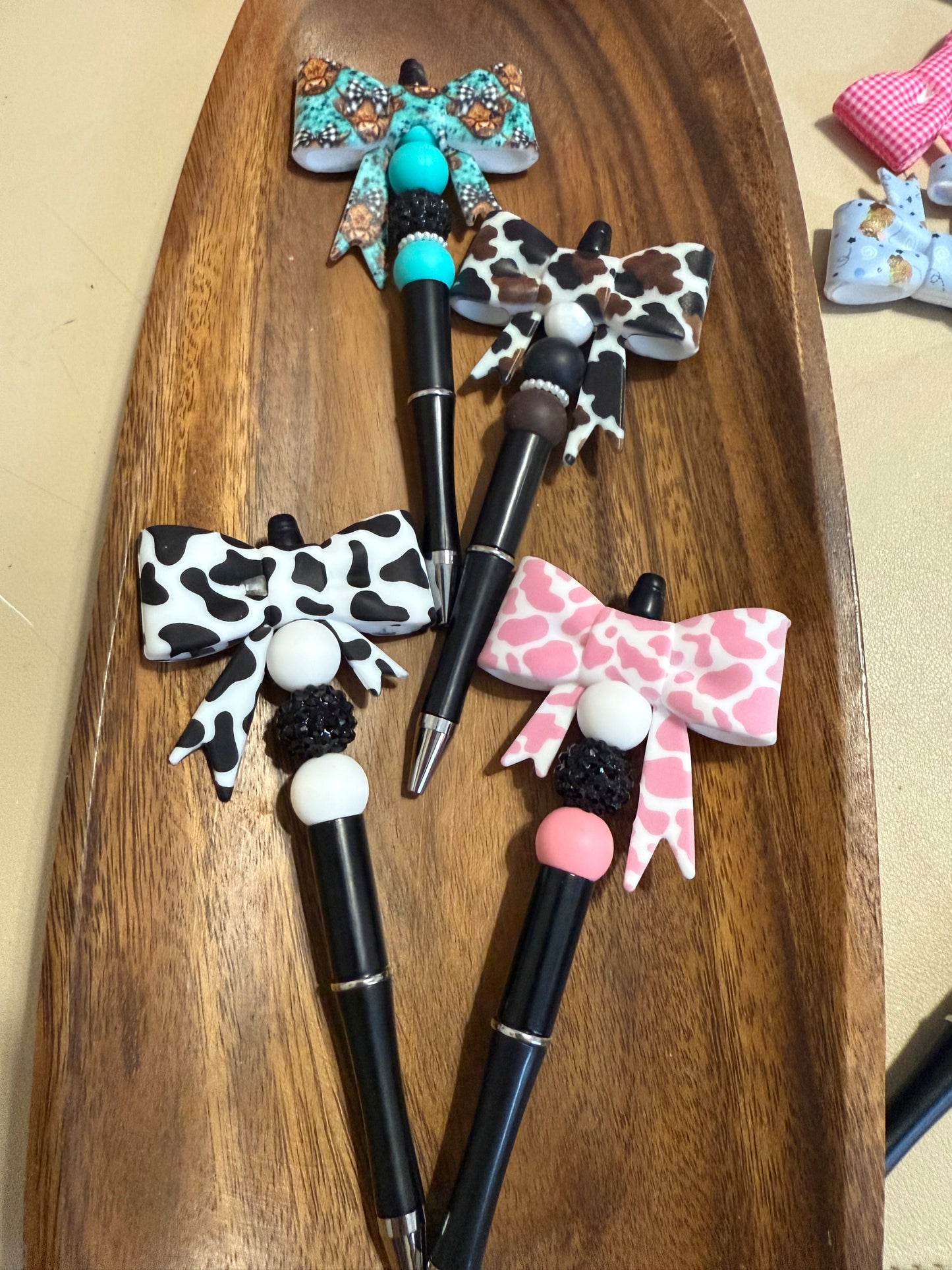 3D Bow Pen– TikTok Live Claim- Beaded Pen with Focal