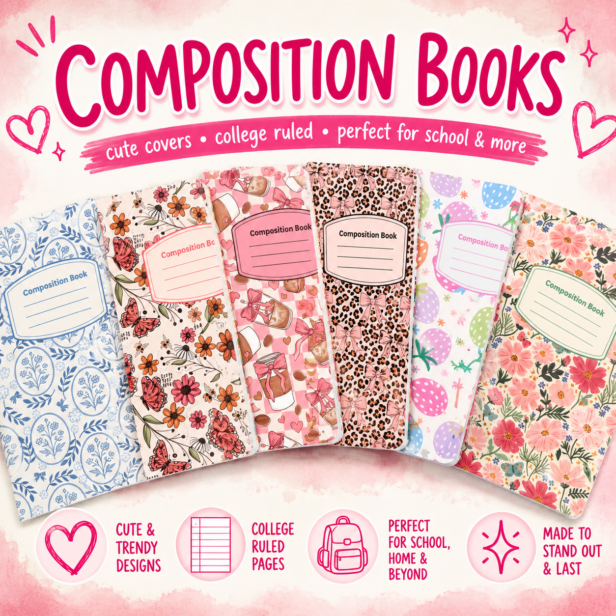 Composition Notebook with Decorative Cover, TikTok Live Claim