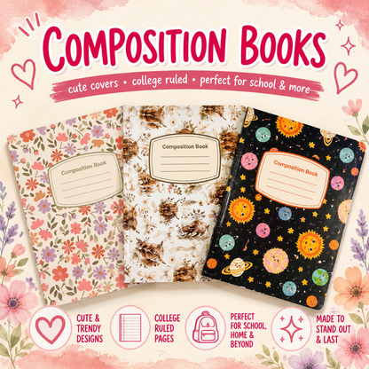 Composition Notebook with Decorative Cover, TikTok Live Claim